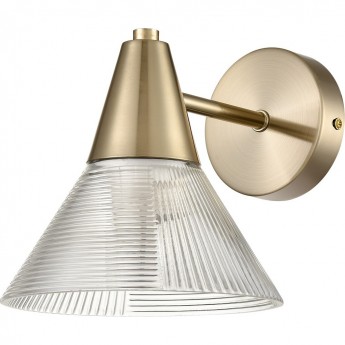 Бра LUMION CORNE 6596/1W MODERNI LN24 E27 1*60W 220V латунь титаниум/прозрачный, металл/стекло