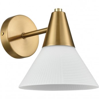 Бра LUMION CORNE 8113/1W MODERNI LN25 E27 1*60W 220V латунь/белый, металл/стекло