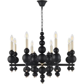 Люстра LUMION NANA 8106/8 MODERNI LN25 Е14 8*40W 220V черный/золото, металл Люстра LUMION NANA 8106/8 MODERNI LN25 Е14 8*40W 220V черный/золото, металл