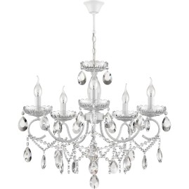 Люстра LUMION SNOW CLASSI LN25 8189/5 E14 5*40W 220V белый, металл/хрусталь Люстра LUMION SNOW CLASSI LN25 8189/5 E14 5*40W 220V белый, металл/хрусталь