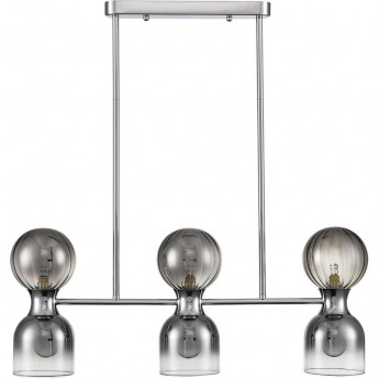 Люстра на штанге LUMION TAUNA 8114/6 MODERNI LN25 G9 3*30W + E14 3*40W 220V хром/дымчатый, металл/стекло