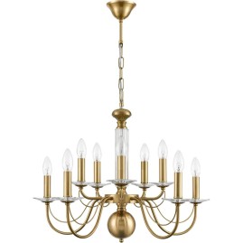 Люстра подвесная LUMION INCANTO 8033/10 CLASSI LN25 Е14 10*40W 220V медь, металл/стекло