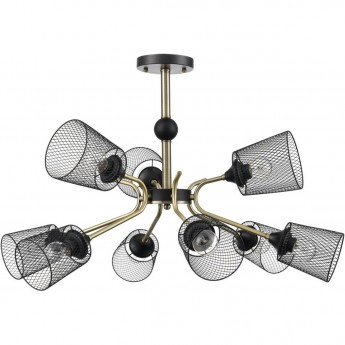 Люстра потолочная LUMION ABRIS 8191/9C COUNTY LN25 253 Е27 9*60W 220V черный/античная бронза/черный металл