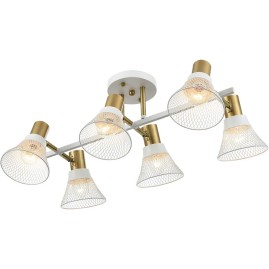 Люстра потолочная LUMION ANRIYA 8045/6C MODERNI LN24 Е14 6*40W 220V белый, латунь/белый металл/металл Люстра потолочная LUMION ANRIYA 8045/6C MODERNI LN24 Е14 6*40W 220V белый, латунь/белый металл/металл