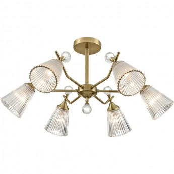 Люстра потолочная LUMION AURICA 8046/6C CLASSI LN24 Е14 6*40W 220V латунь/прозрачное стекло