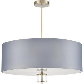 Люстра потолочная LUMION DAMONA 8108/7C MODERNI LN25 E14 7*40W 220V латунь титаниум/серый, металл/текстиль/стекло