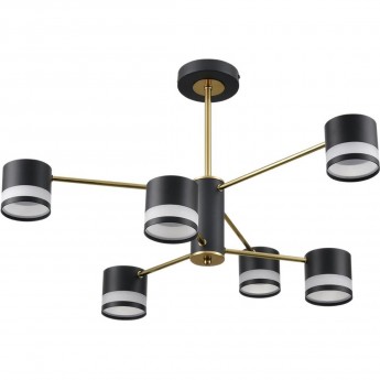 Люстра потолочная LUMION LANIKA 8240/6C COMFI LN25 LED GX53 6*7W 220V черный/латунь, металл/акрил
