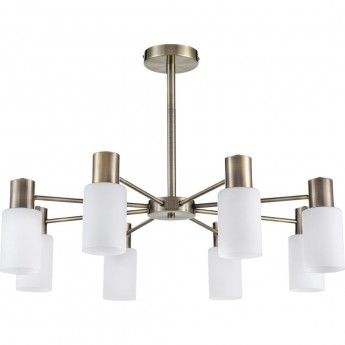 Люстра потолочная LUMION MAVE 8100/8C COMFI LN25 74 Е14 8*40W 220V бронза/белый металл/стекло