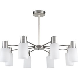 Люстра потолочная LUMION MAVE 8099/8C COMFI LN25 75 Е14 8*40W 220V никель/белый металл/стекло