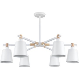Люстра потолочная LUMION ROSALINA 8097/6C MODERNI LN25 269 Е27 6*60W 220V белый/белый металл, дерево/металл