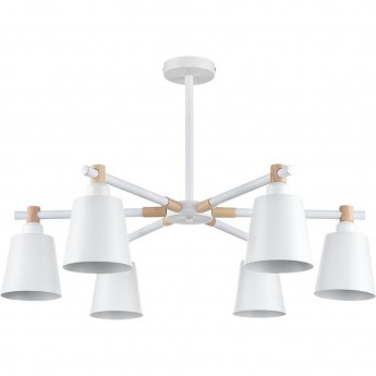 Люстра потолочная LUMION ROSALINA 8097/6C MODERNI LN25 269 Е27 6*60W 220V белый/белый металл, дерево/металл