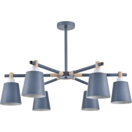 Люстра потолочная LUMION ROSALINA 8098/6C MODERNI LN25 271 Е27 6*60W 220V синий/синий металл, дерево/металл Люстра потолочная LUMION ROSALINA 8098/6C MODERNI LN25 271 Е27 6*60W 220V синий/синий металл, дерево/металл