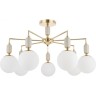 Люстра потолочная LUMION VIVIEN CLASSI LN24 E14 7*40W 220V французское золото, серый/белый металл, керамика/стекло 6580/7C
