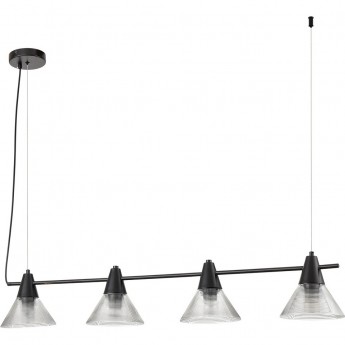Подвес LUMION CORNE 6595/4A MODERNI LN24 E27 4*60W 220V черный/прозрачный, металл/стекло
