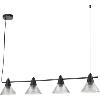 Подвес LUMION CORNE 6595/4A MODERNI LN24 E27 4*60W 220V черный/прозрачный, металл/стекло