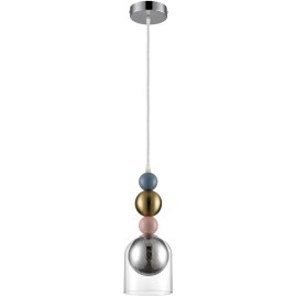 Подвесной светильник LUMION GALLO 8066/1A MODERNI LN25 299 G9 1*20W 220V хром/серый/прозрачный, металл/стекло