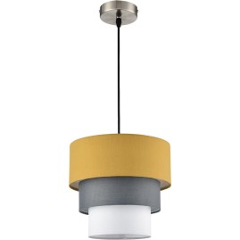 Подвесной светильник LUMION ILAIDA 8038/1 MODERNI LN25 Е27 60W 220V никель/желтый/серый/белый, металл/текстиль Подвесной светильник LUMION ILAIDA 8038/1 MODERNI LN25 Е27 60W 220V никель/желтый/серый/белый, металл/текстиль