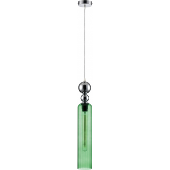Подвесной светильник LUMION LORENZO 8064/1A MODERNI LN25 298 E27 1*60W 220V хром/зеленый, металл/стекло