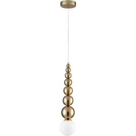 Подвесной светильник LUMION SOLIDA 8087/1A MODERNI LN25 302 G9 1*20W 220V золото/белый, металл/стекло