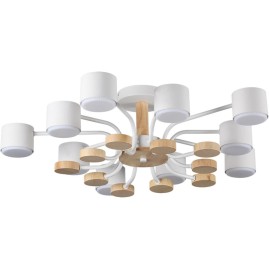 Потолочная люстра LUMION RONDO 8196/10C COMFI LN25 262 LED GX53 10*9W 220V белый, металл/дерево/пластик Потолочная люстра LUMION RONDO 8196/10C COMFI LN25 262 LED GX53 10*9W 220V белый, металл/дерево/пластик