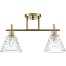 Потолочная люстра LUMION VIVIAN COMFI LN25 8188/2C E14 2*40W 220V латунь/прозрачный, металл/стекло