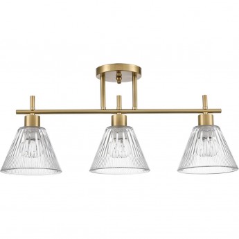 Потолочная люстра LUMION VIVIAN COMFI LN258188/3C E14 3*40W 220V латунь/прозрачный, металл/стекло